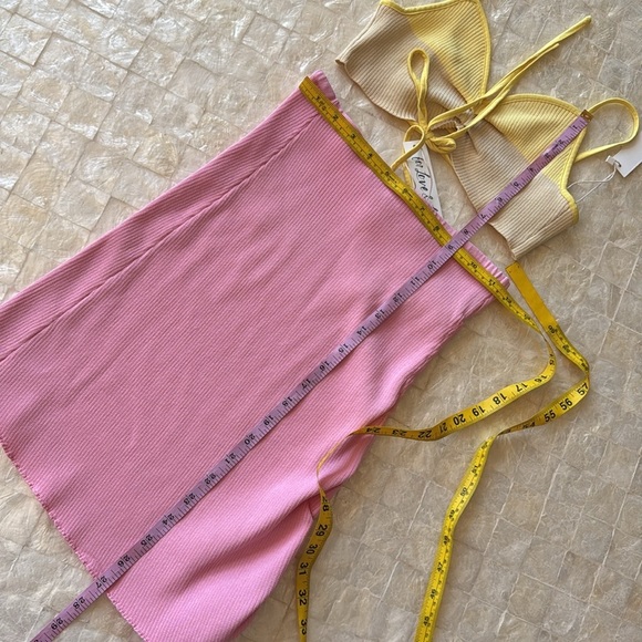 NWT For Love and Lemons Keisha Set NEW skirt and top two pieces sz S ribbed knit - Picture 12 of 13